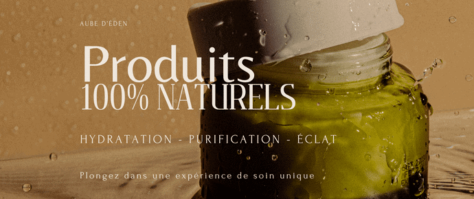 Green and Beige Minimalist Skincare Product Presentation (2) Produits natuels AUBE D'ÉDEN bannière